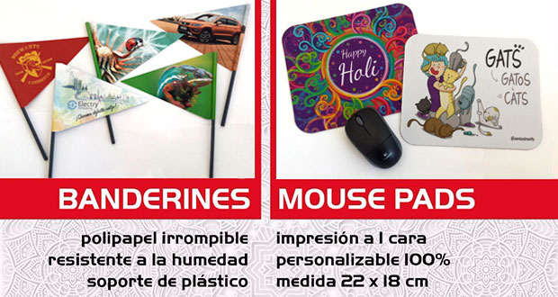 Sublimania: banderines y mouse pads