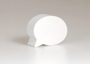 borrador en forma de globo o bocadillo de conversacion