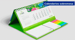 calendarios sobremesa, notas adhesivas y libretas
