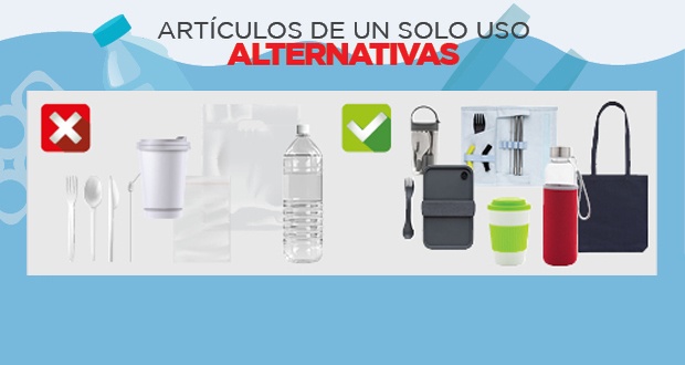 Alternativas reutilizables para los artículos de plástico de un solo uso
