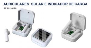 Auriculares inalámbricos con carga solar e indicador de carga
