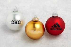 Bolas de Navidad con logo impreso - ejemplos 1