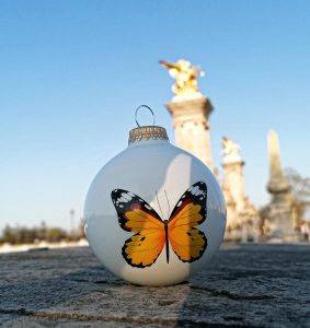 Bola de Navidad - mariposa impresa en tampografía a 4 o 5 colores
