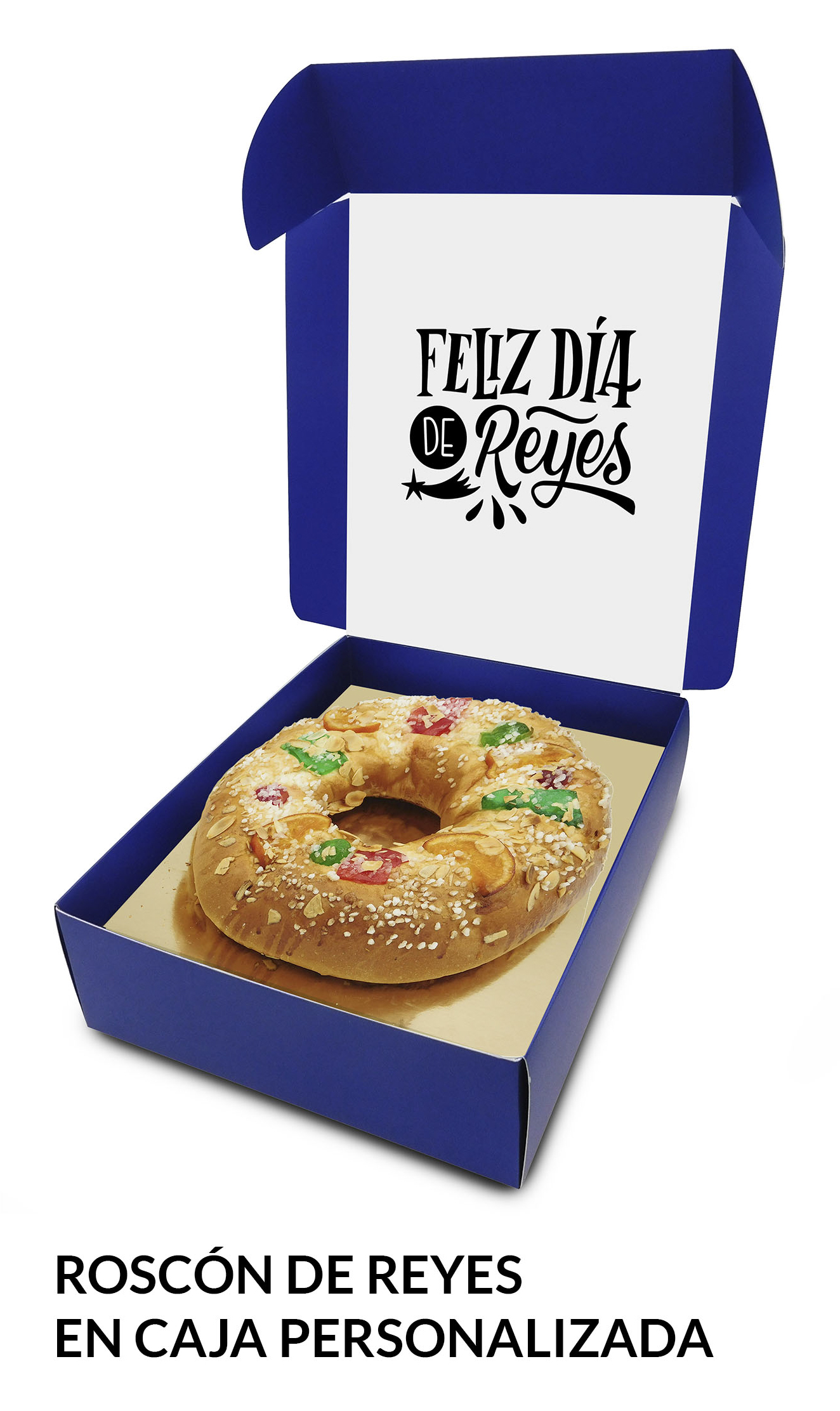 Roscón de Reyes en caja personalizada