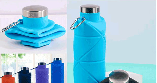 Botella para Agua Plegable (Azul)