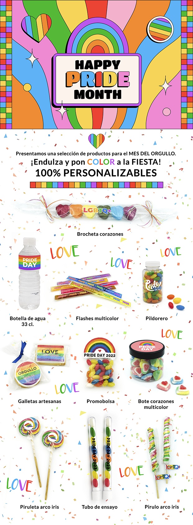 Celebra el Mes del Orgullo con nuestros caramelos multicolor