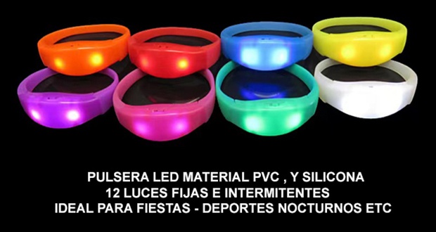 Pulseras LED para eventos 8 colores dferentes