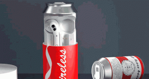Auriculares inalámbricos para marcas de bebidas con forma de lata de refresco o de chapa