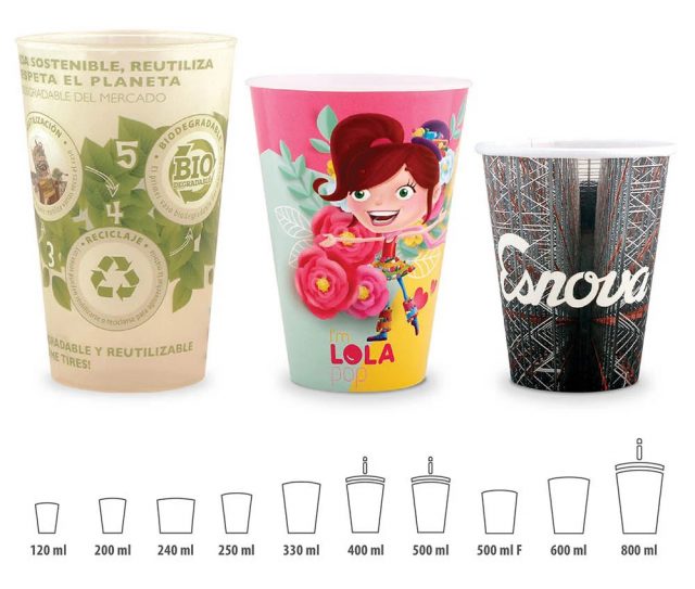 Vasos reutilizables reciclables biodegradables y desechables
