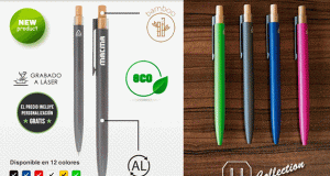 Bolígrafos de aluminio reciclado & bambú grabados a Láser desde 1,42 €