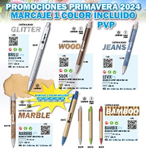 promociones de primavera - bolígrafos con marcaje a 1 color