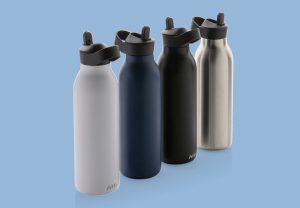 Botella al vacío de acero inoxidable reciclado con certificado RCS