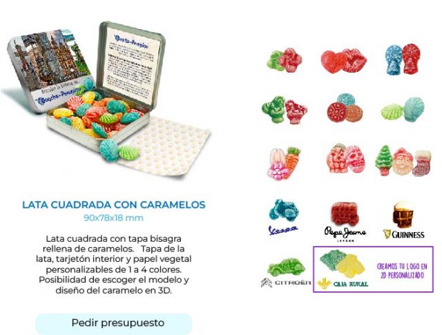 lata cuadrada con caramelos