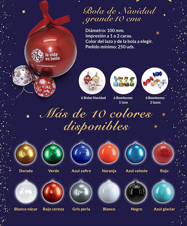 Haz que tu marca decore esta Navidad de forma dulce - Bola de Navidad grande de 10 cms