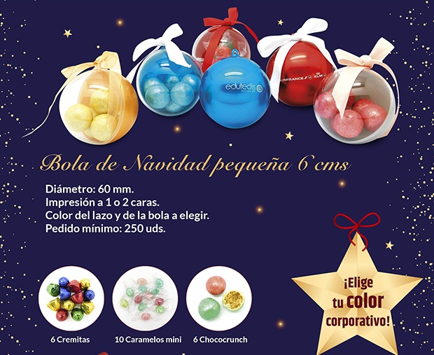 Haz que tu marca decore esta Navidad de forma dulce - Bola de Navidad pequeña de 6 cms