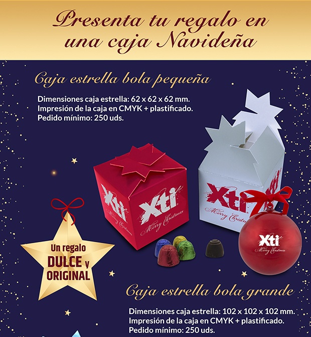 Haz que tu marca decore esta Navidad de forma dulce - Caja estrella bola pequeña