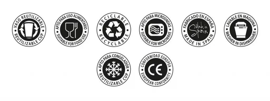 Vasos de polipropileno reutilizables - características Vasos de polipropileno reutilizables - características