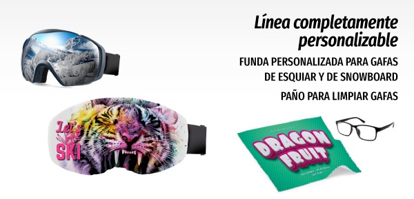 Línea completamente personalizable - Fundas y paños para gafas