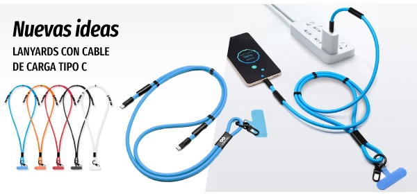 Nuevas ideas - lanyards con cable de carga tipo C