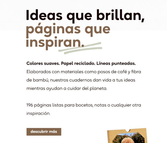Ideas que brillan - páginas que inspiran - texto Ideas que brillan - páginas que inspiran - texto