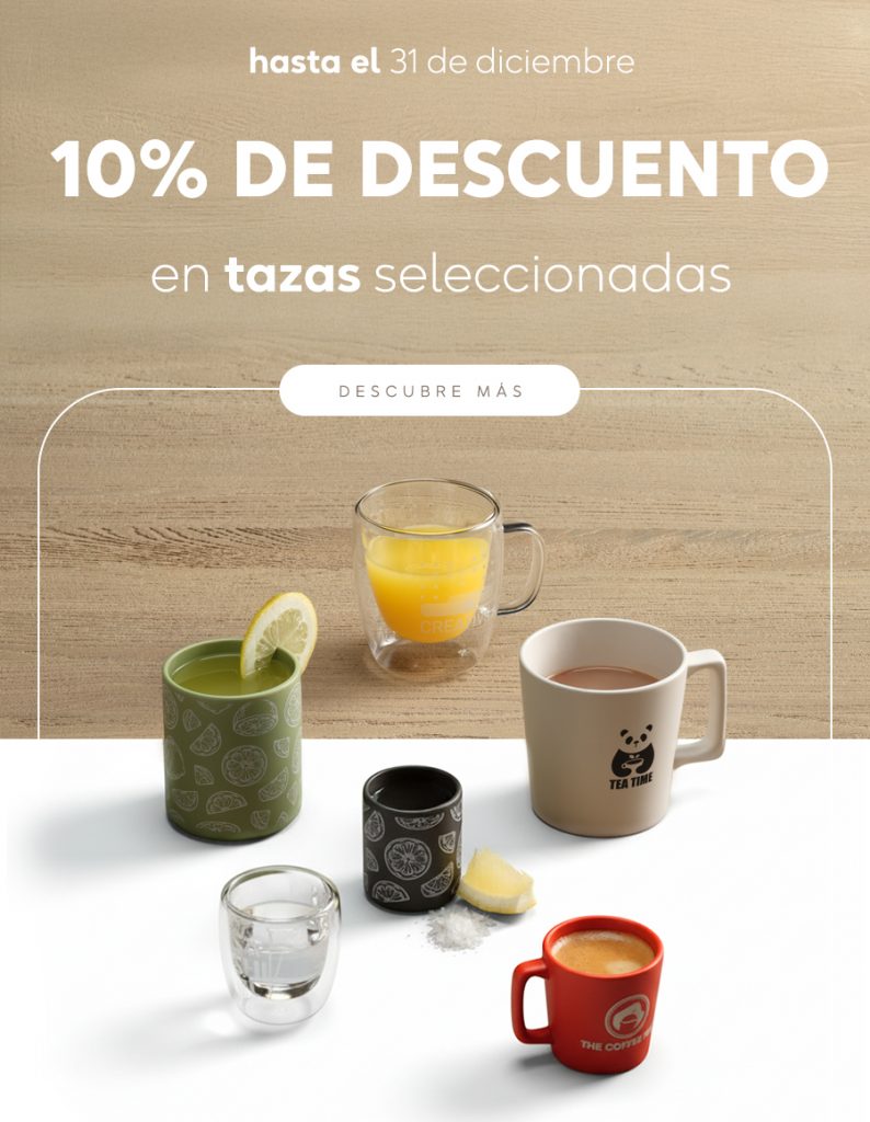 10% de descuento en tazas seleccionadas
