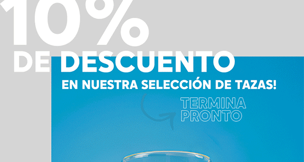 10% de descuento en tazas seleccionadas
