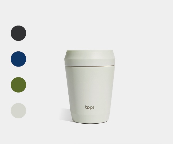 Taza Topl To Go de acero reciclado con tapa patentada 360 s Taza Topl To Go de acero reciclado con tapa patentada 360 s