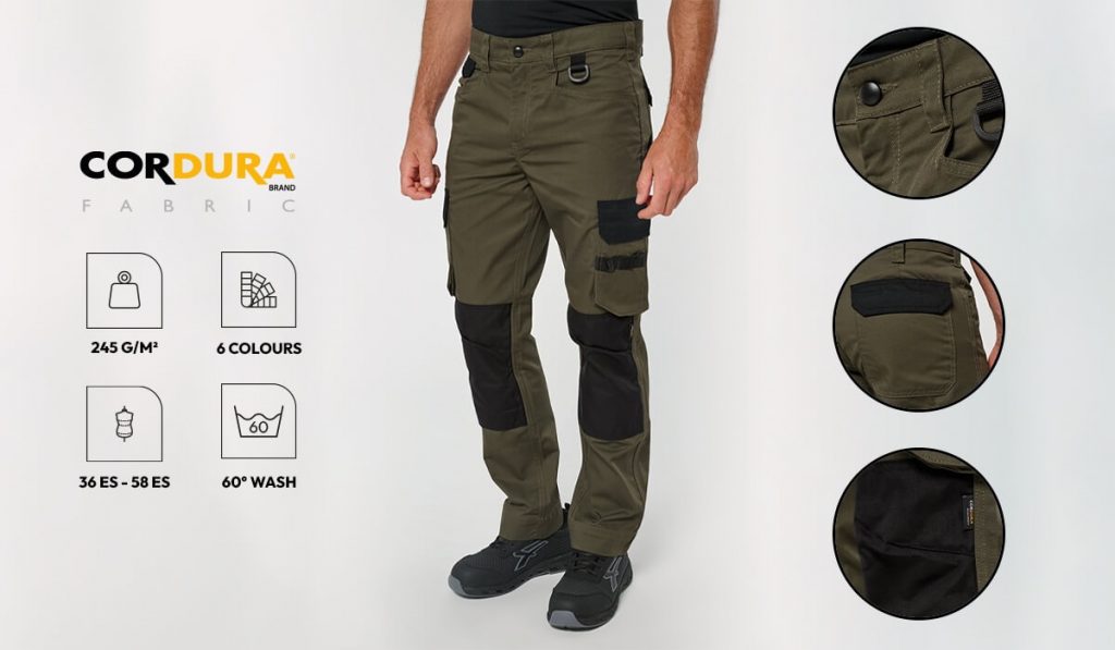 WK742 - Pantalón de trabajo bicolor hombre