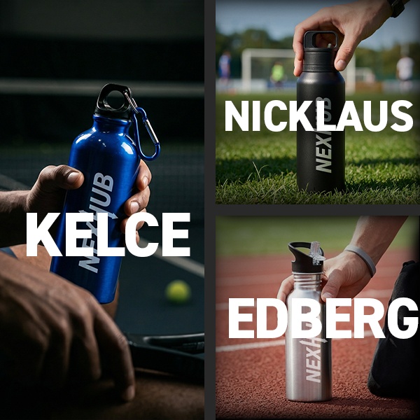 Botellas Kelce, Nicklaus y Edberg