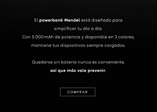 Powerbank Mendel - texto Powerbank Mendel - texto
