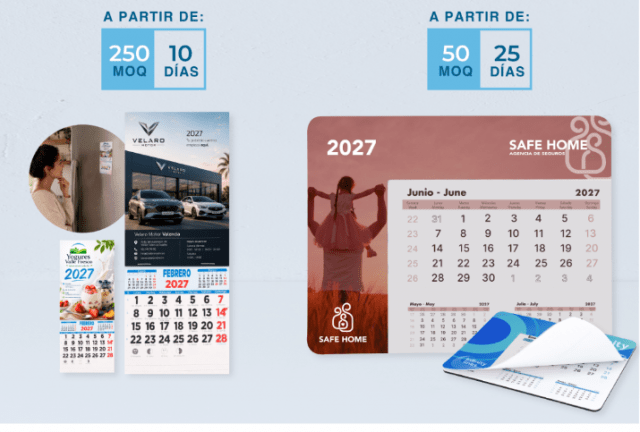 Calendarios imantados y alfombrillas de ratón con calendario Calendarios imantados y alfombrillas de ratón con calendario