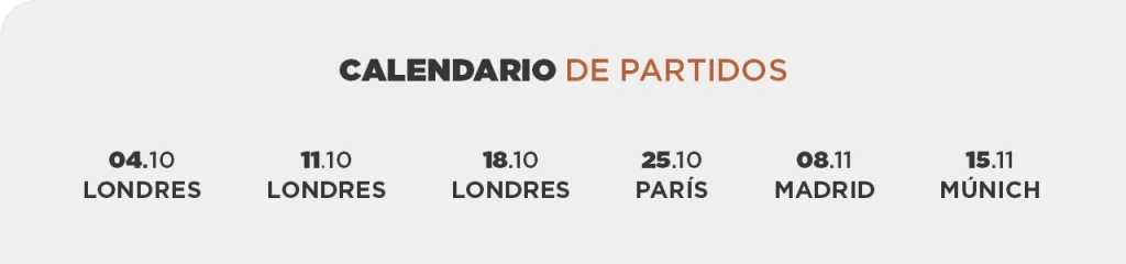 Calendario de partidos Calendario de partidos