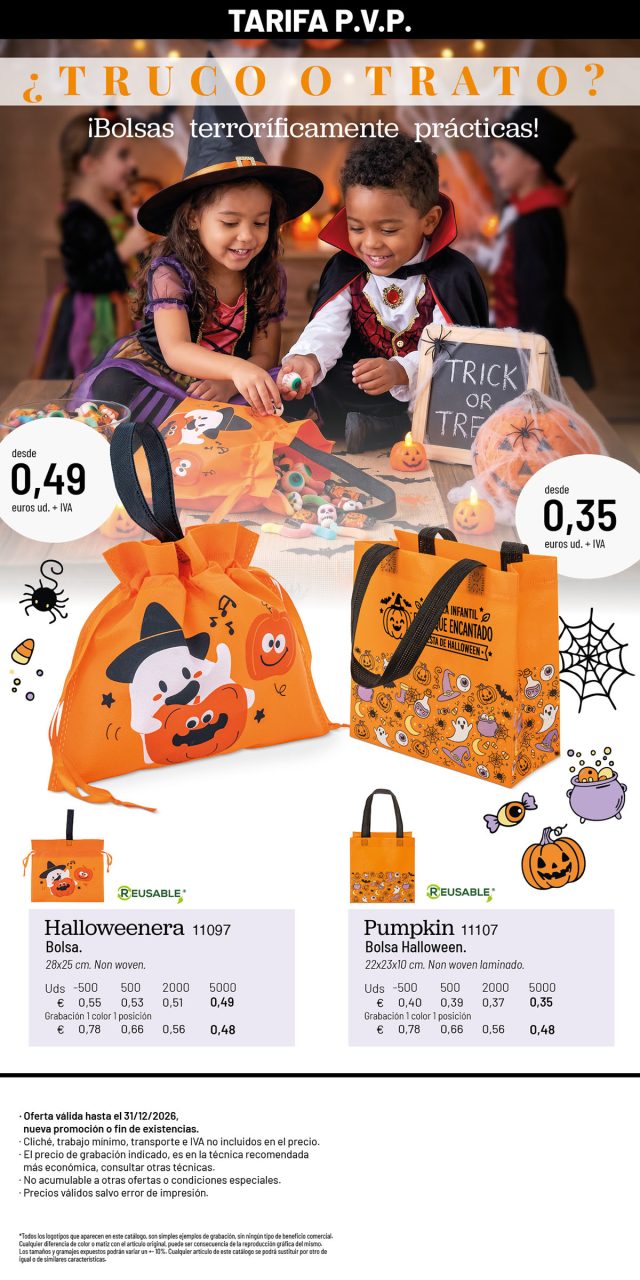 Oferta bolsas HALLOWEEN PVP Oferta bolsas HALLOWEEN PVP