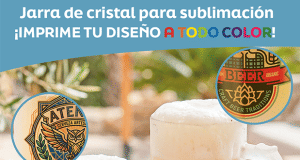 Jarras de cristal para sublimación. ¡Imprime tu diseño A TODO COLOR!